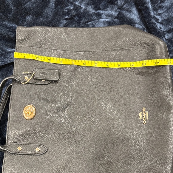 Coach Black Pebbled Leather Tote with Gold Accents - Picture 9 of 9
